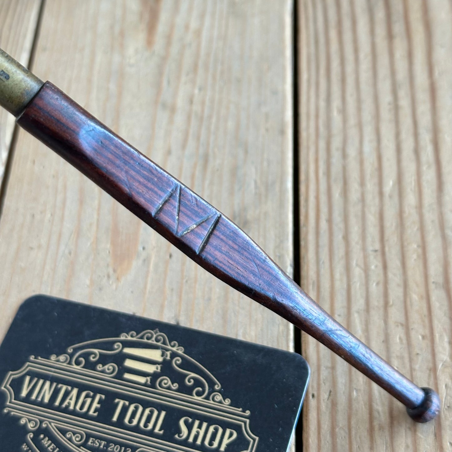 T7250 Vintage GENUINE DIAMOND tipped GLASS CUTTER PARMILOE & SONS engraver with ROSEWOOD handle