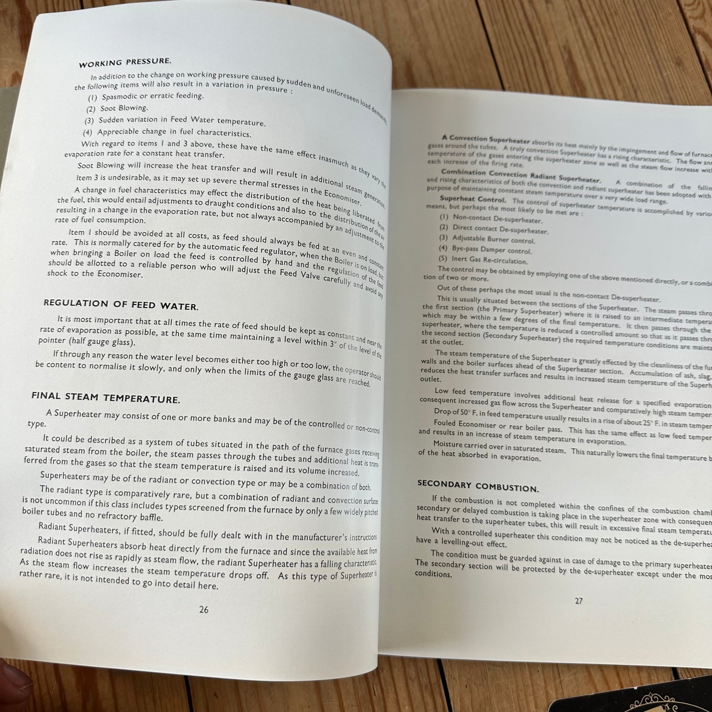 XBN187 Vintage BOOK Operating and Maintenance Instructions for “JOHN THOMPSON” Water Tube Boilers