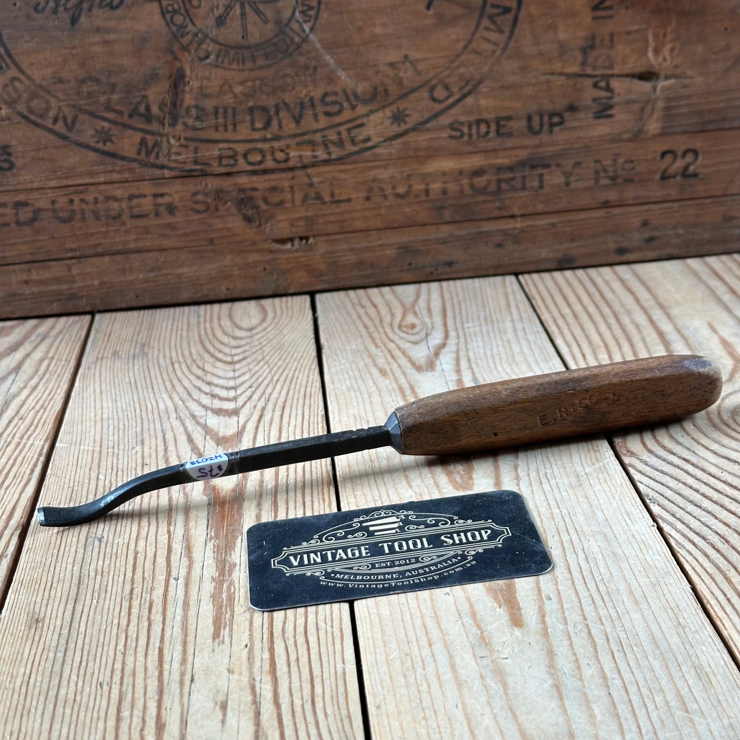 H2038 Vintage HENRY TAYLOR England 11mm reverse Bent Fishtail Carving CHISEL