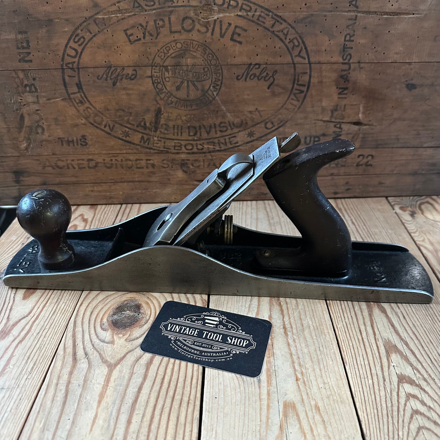 H2489 Vintage STANLEY USA Type 11 No.5 1/2 Corrugated PLANE with Rosewood handles