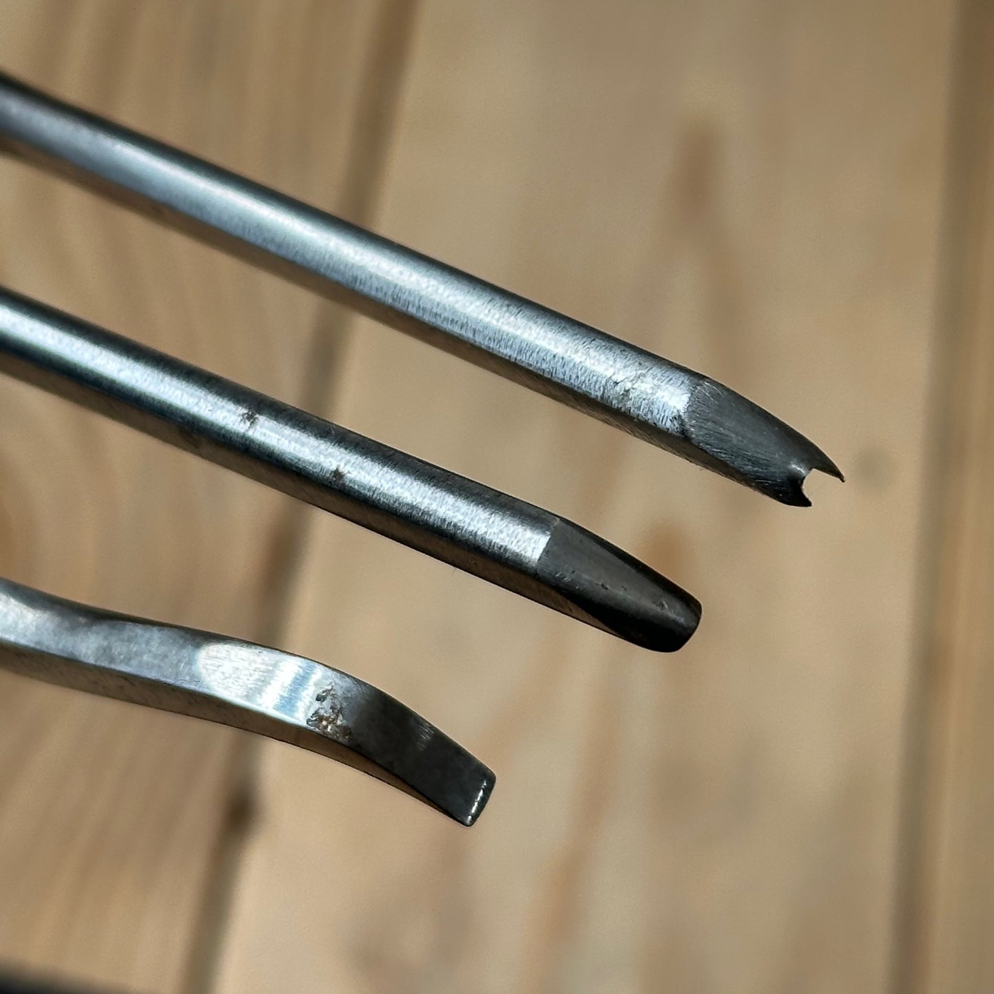 H2582 Vintage set of 6 MARPLES England Boxwood Handled Carving CHISELS including Skew & V-gouge