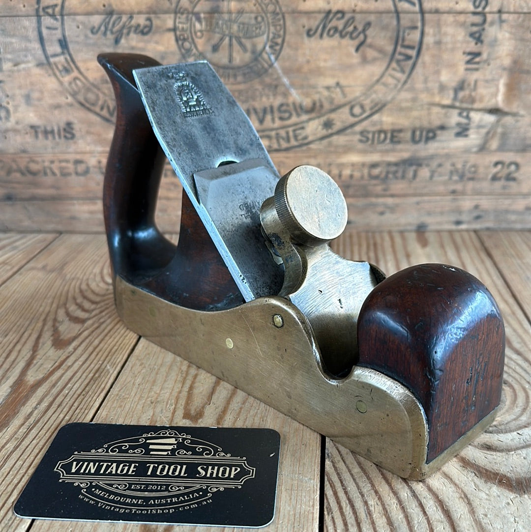 N640 UNIQUE! Antique GUNMETAL & TAS BLACKWOOD infill SMOOTHING plane