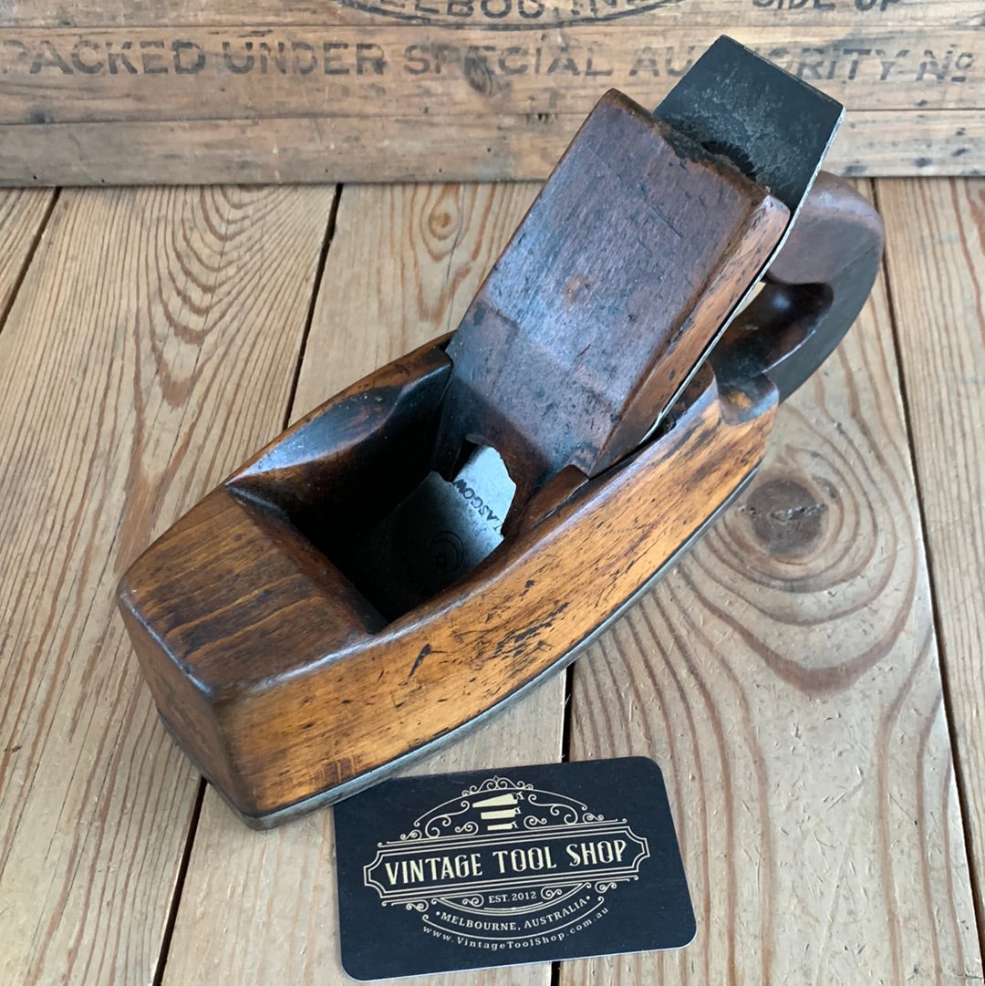 SOLD H756 Vinage MATHIESON Scotland IRON SHOD wooden SMOOTHING PLANE