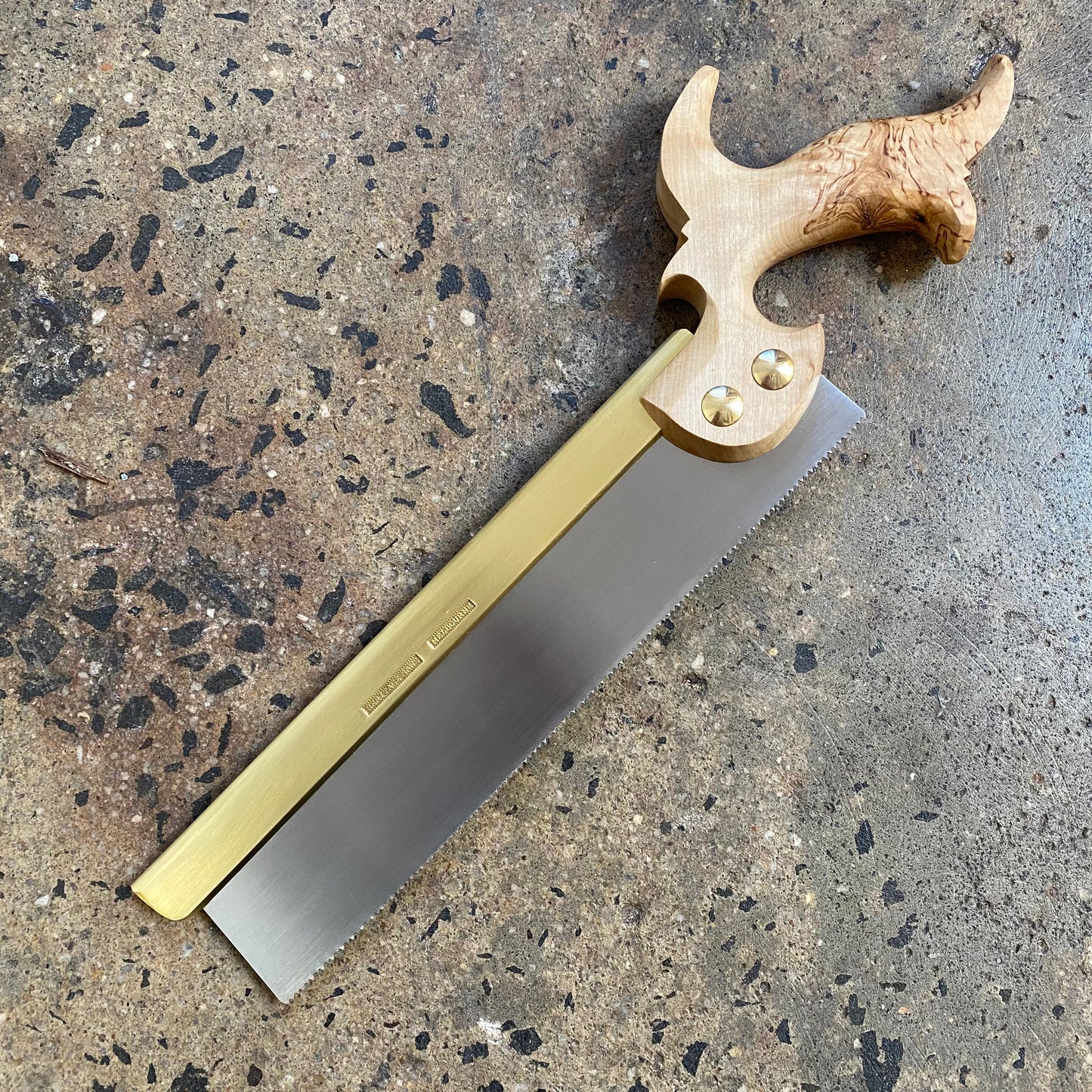 VHS201 HERITAGE SAWS Custom 10” 13PPI crosscut KENSINGTON model CARCASS SAW with MASUR BIRCH handle