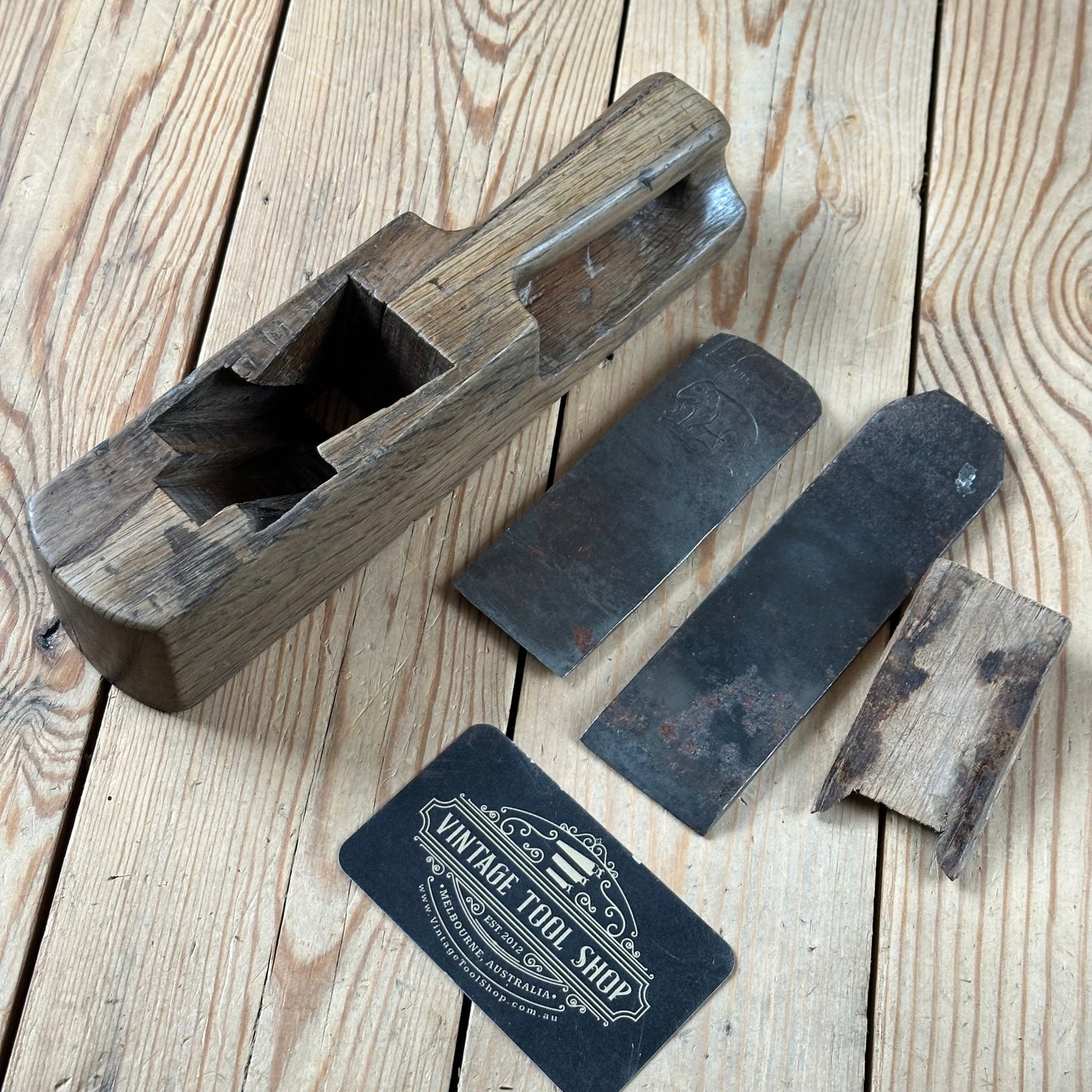 Y1538  Antique FRENCH Wooden PLANE display