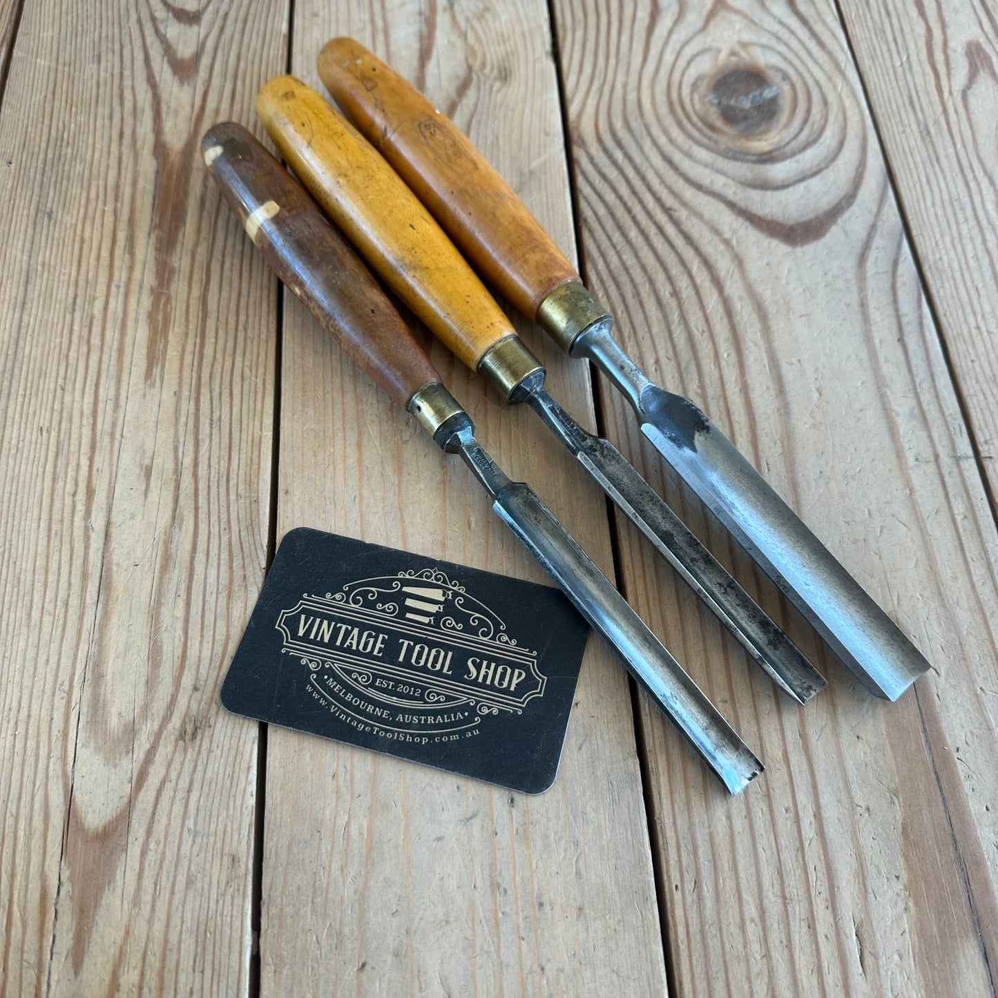 D1924 Vintage 3 x MIXED SHEFFIELD Carving CHISELS GOUGES