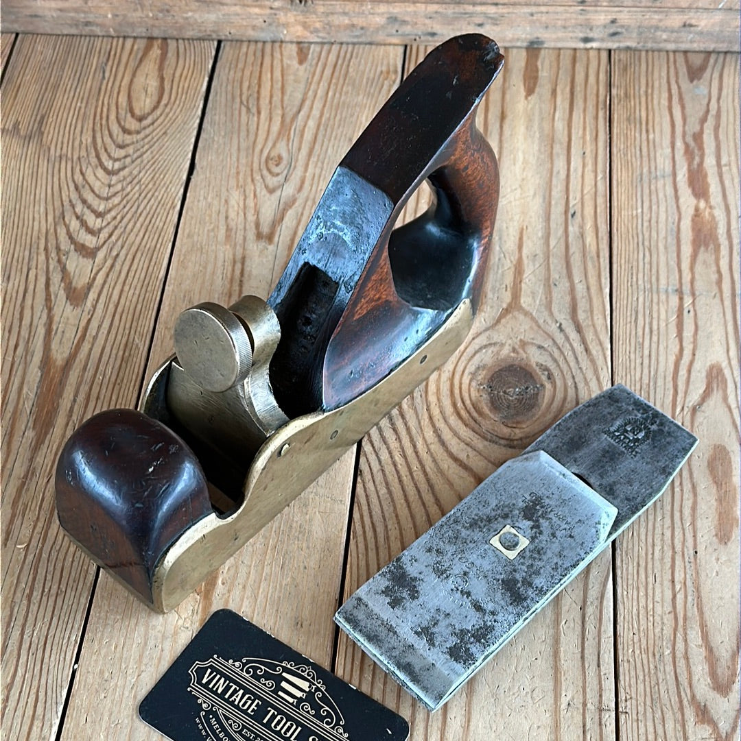 N640 UNIQUE! Antique GUNMETAL & TAS BLACKWOOD infill SMOOTHING plane