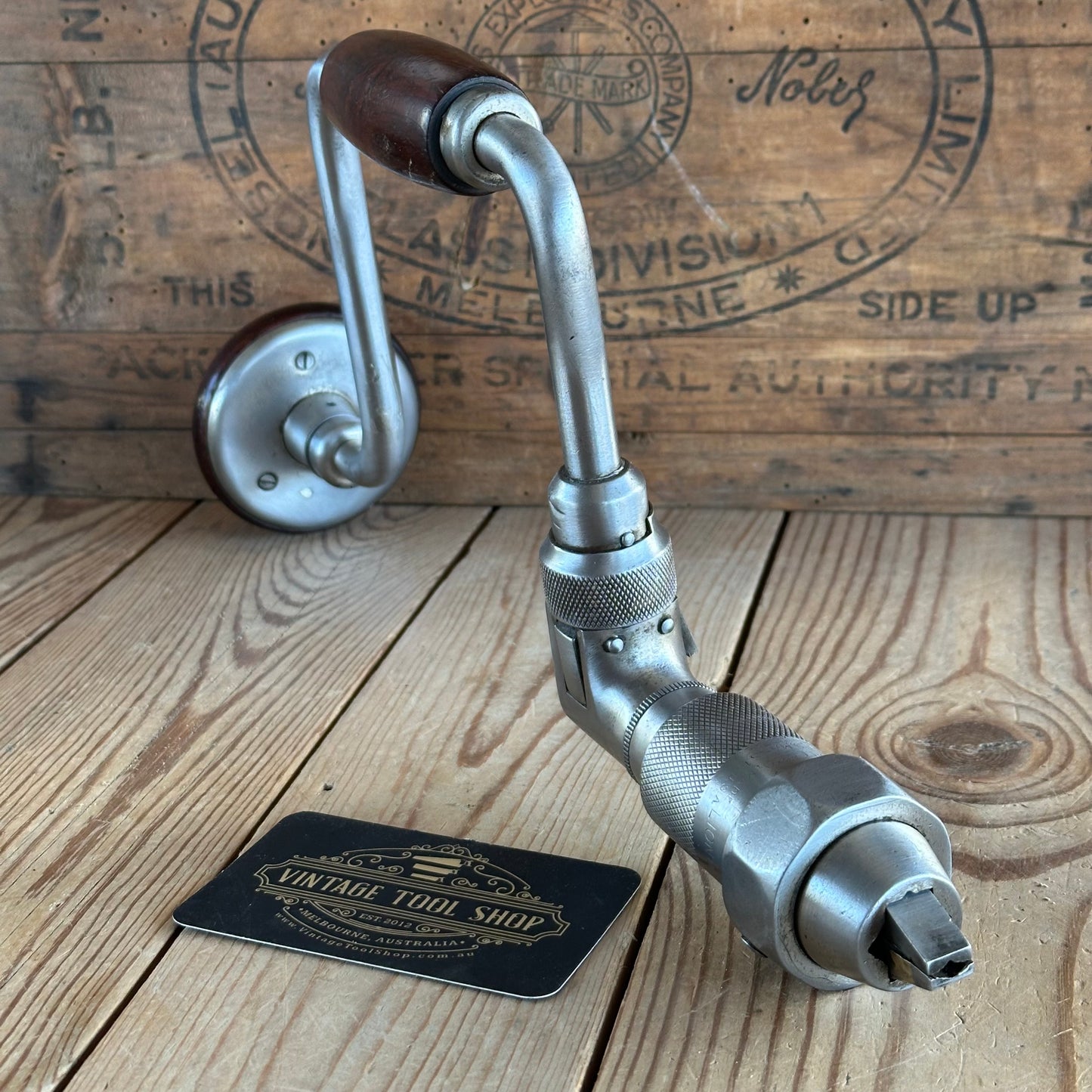 H2075 Vintage MILLERS FALLS USA No.1772 10” BRACE Cocobolo handles