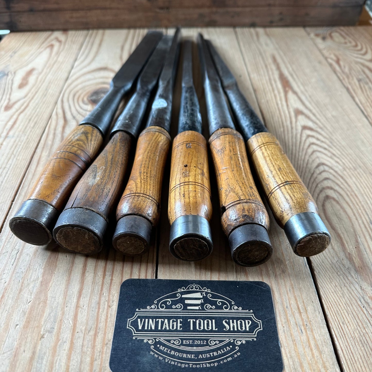 H2522 Vintage set of 6 x WARD & PAYNE & MARPLES Socketed Framing CHISELS