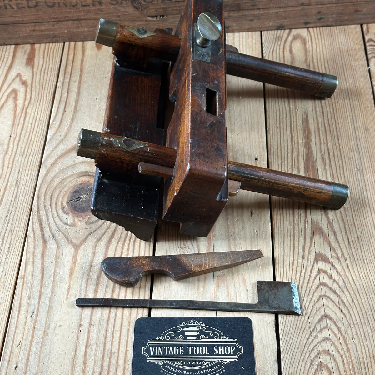 H2605 SCARCE! Antique GOUGH & BOWEN 1840-1855 DADO REBATE PLOUGH PLANE