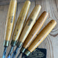 T9438 Vintage set of 5 x MARPLES woodcarving CARVING Vee GOUGES & chisels BOXWOOD Handles