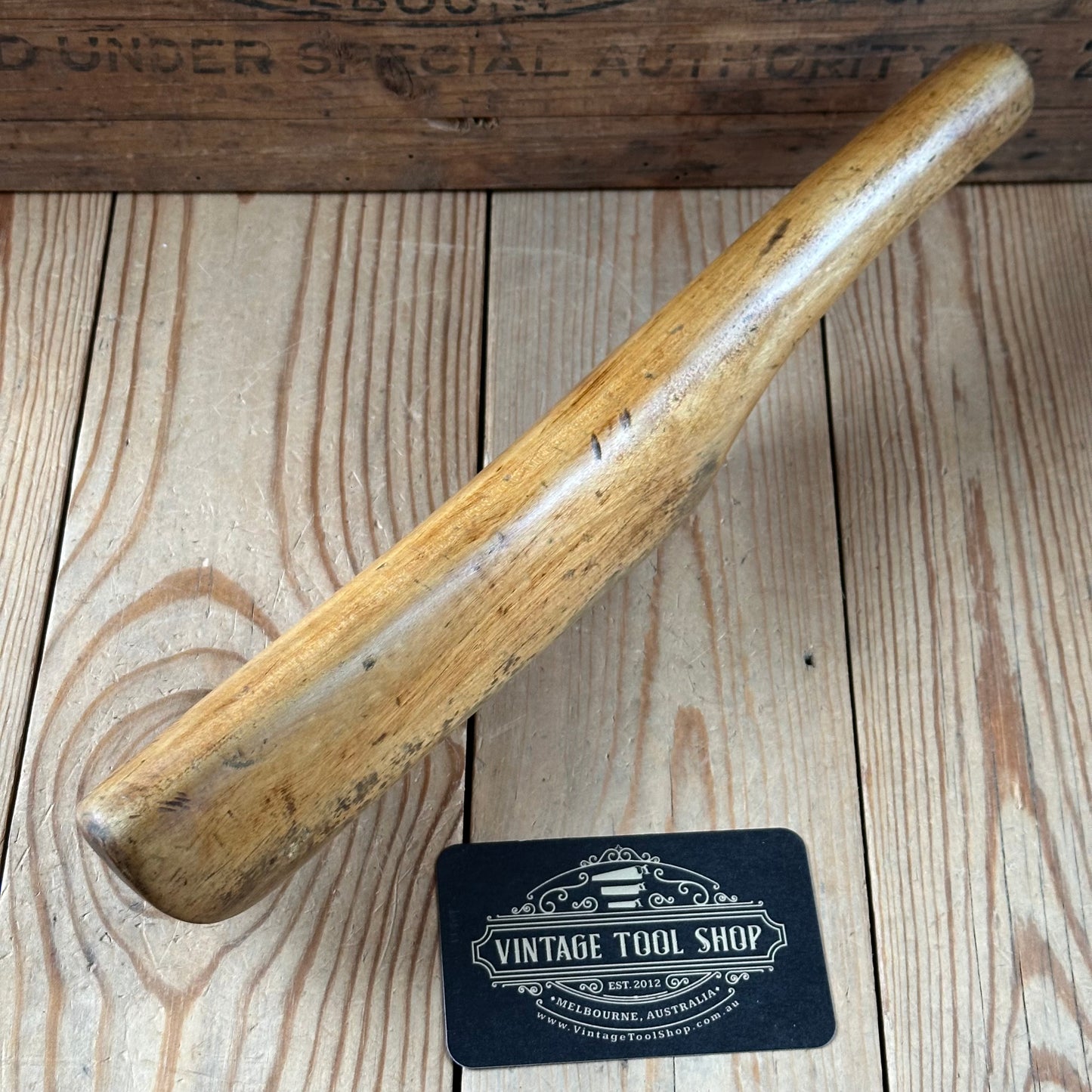 H2453 Vintage BOXWOOD Lead DRESSING STICK plumbers mallet by MONUMENT London