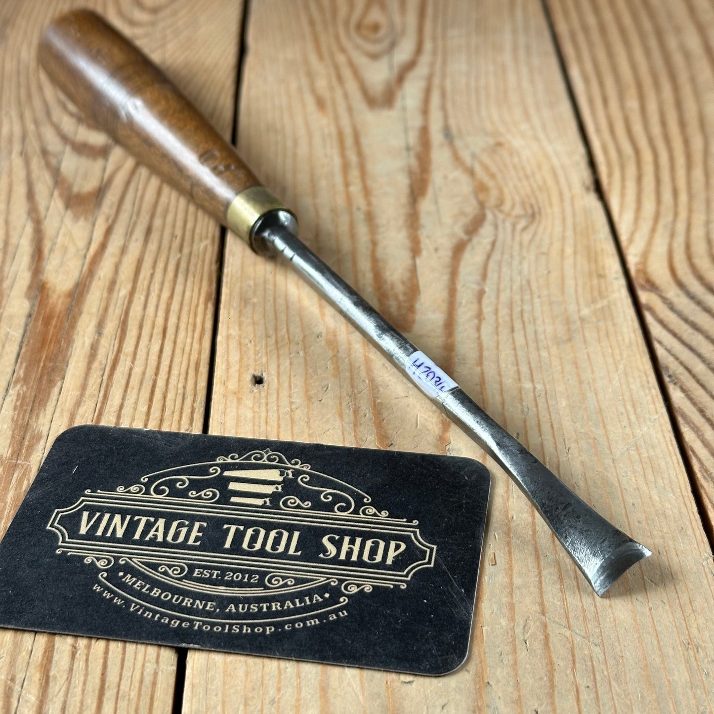 H2034 Vintage HERRING BROTHERS England 17mm Reverse Bent Fishtail Carving CHISEL