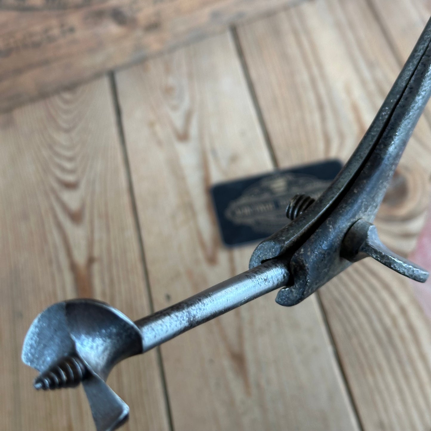 T2947 Antique JOHN FRAY 8” Pewter Ring Cocobolo Handled Drill BRACE