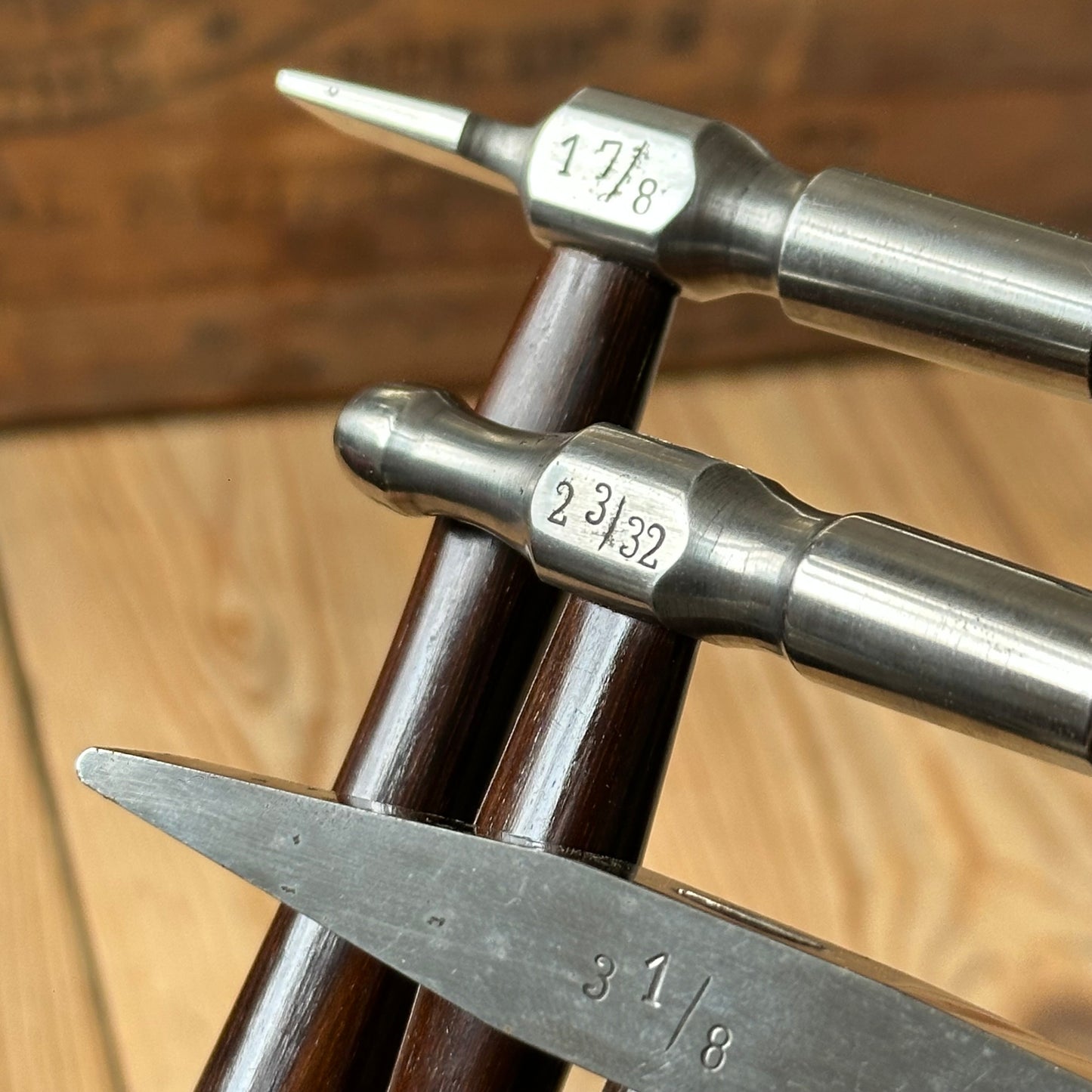 SOLD. N1697 INCREDIBLE! Vintage dated 1932 3x PRESENTATION Jewellers Metalworking HAMMERS