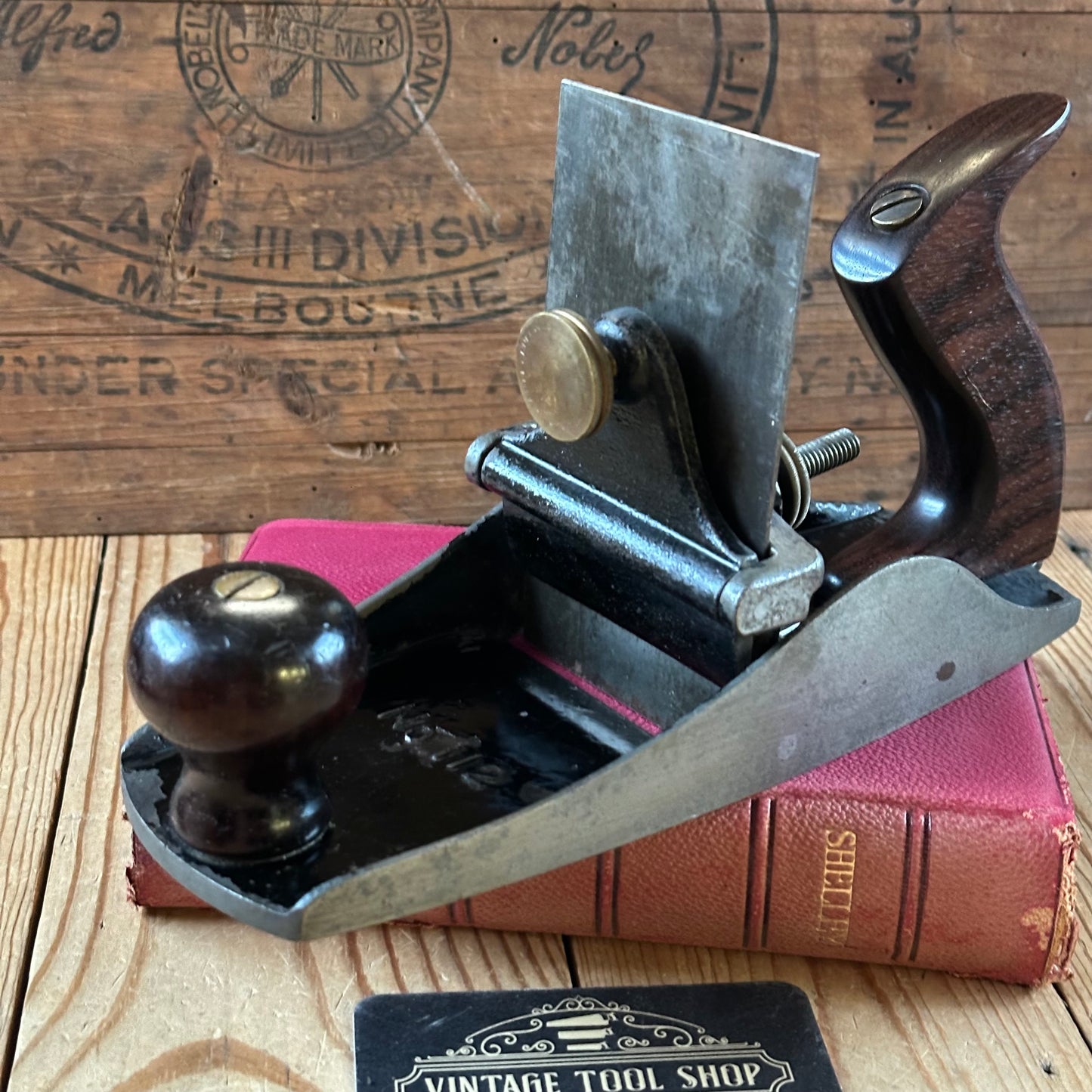 N1702 Vintage STANLEY no.112 scraper PLANE Rosewood handles