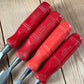 N1854 Vintage set of 4 NOOITGEDAGT Holland red resin handle BEVEL CHISELS