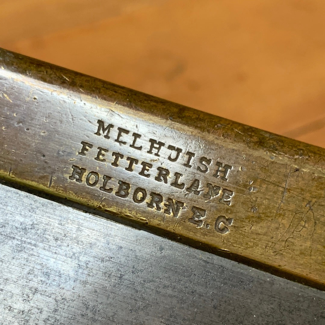 SOLD S497 Vintage SHARP! Premium Quality 1880s MELHUISH London 14” 12ppi RIP tenon brass back SAW BACKSAW