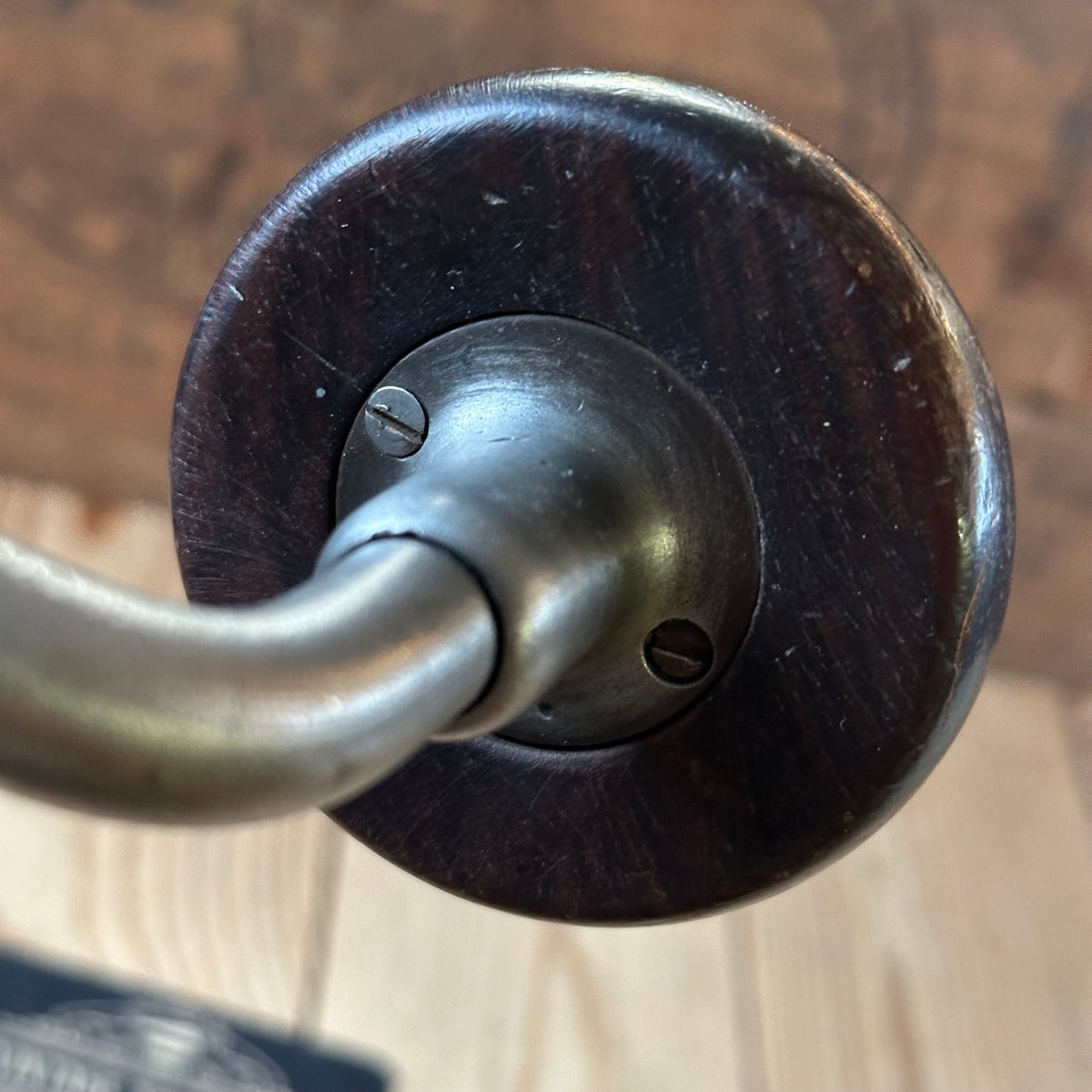 H2113 SCARCE! Antique JOHN S FRAY No:102 BRACE Brace with Pewter inlaid COCOBOLO handles