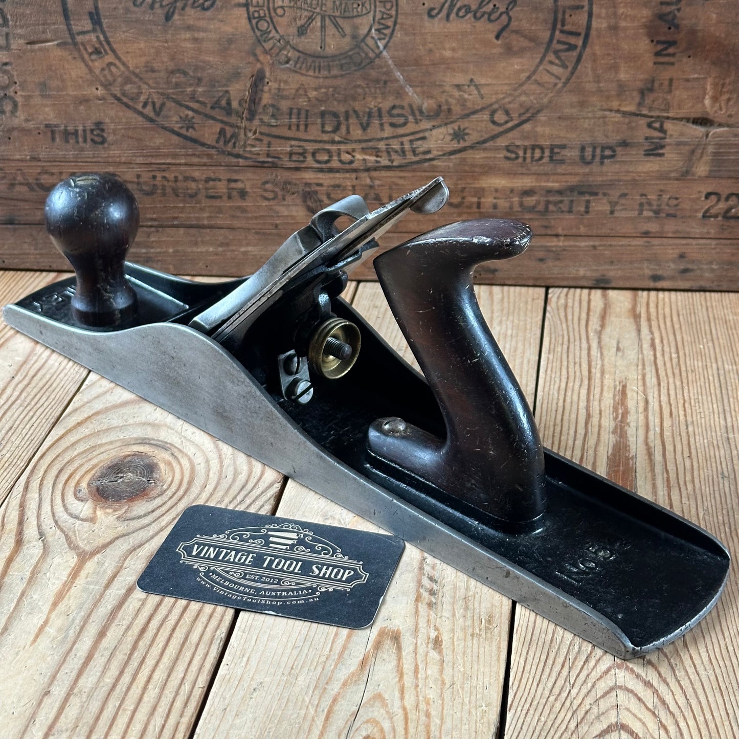 H2489 Vintage STANLEY USA Type 11 No.5 1/2 Corrugated PLANE with Rosewood handles