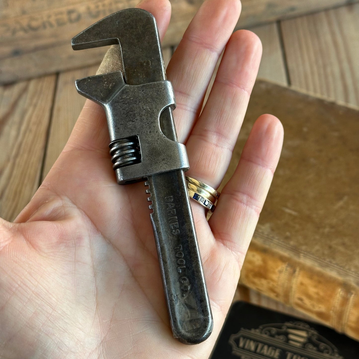 N1487 Vintage BARNES TOOL Co Small 5” WRENCH