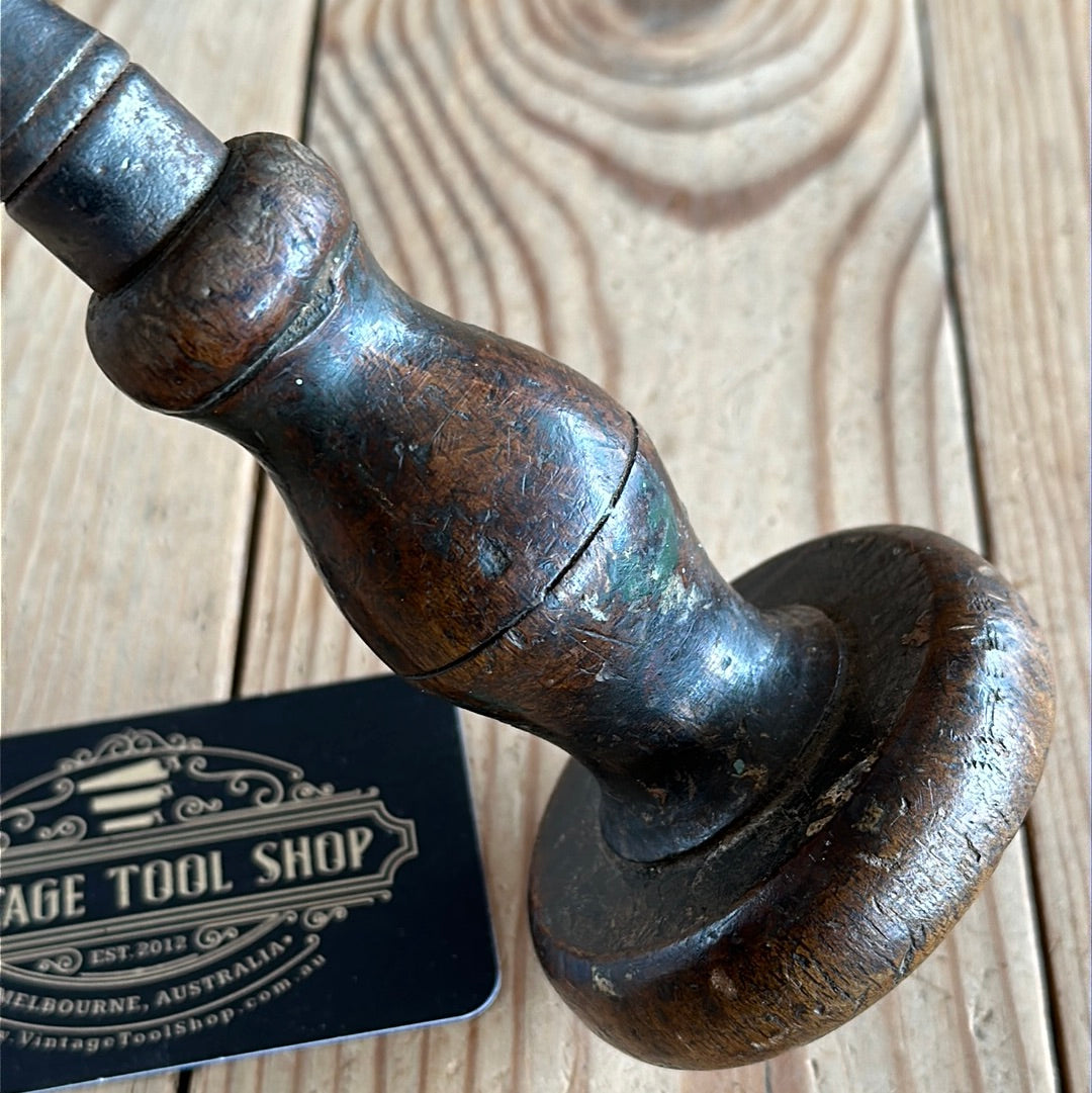 SOLD N701 Vintage ornate iron frame HAND DRILL & drill bit