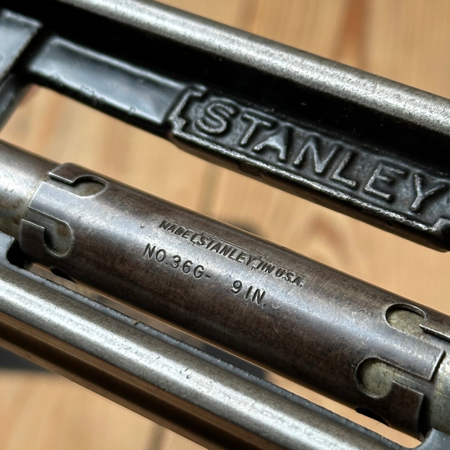 H2501 COOL! Vintage STANLEY No:36G 9” engineers METAL SPIRIT LEVEL