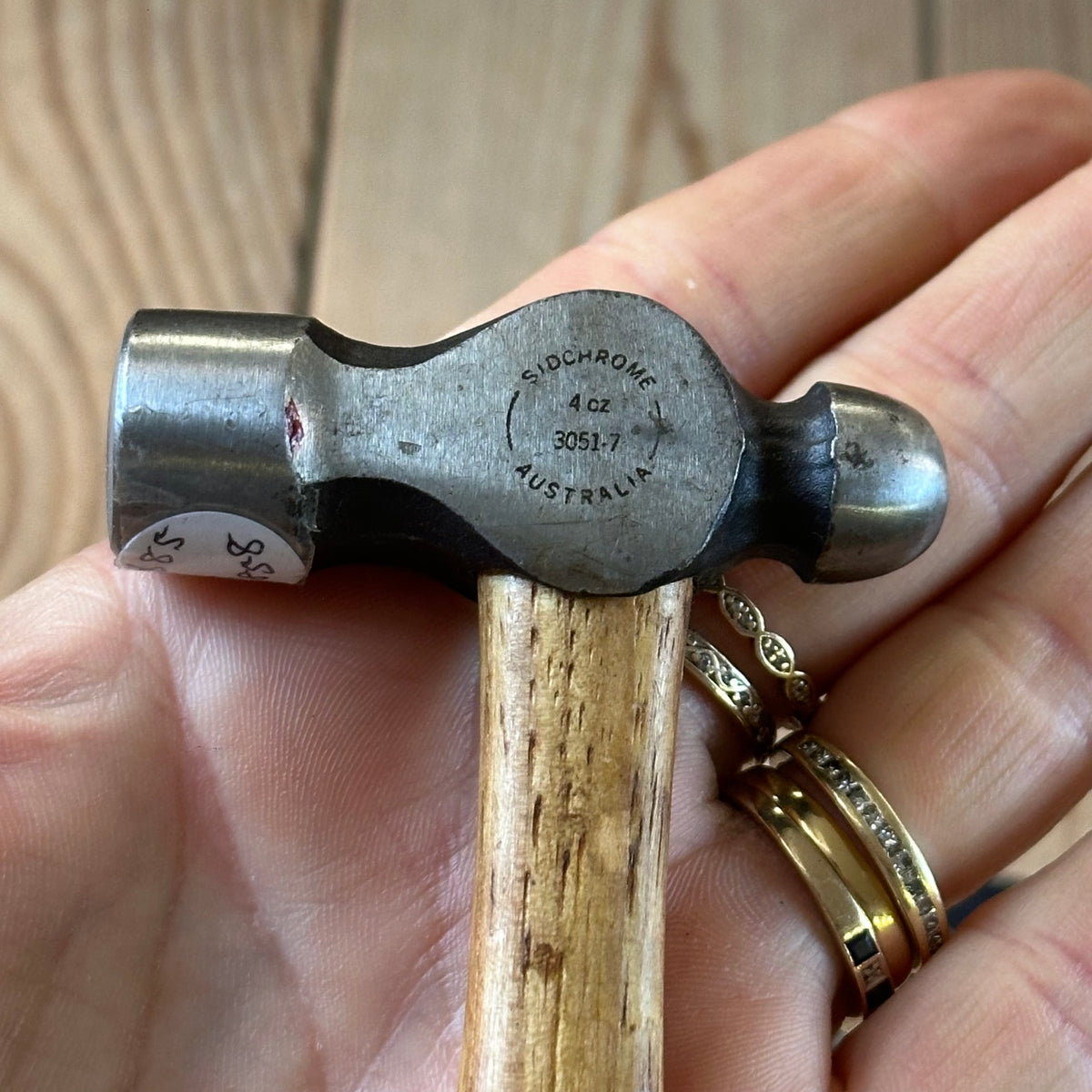 N1858 RARE SIZE! Vintage SIDCHROME Australia small 4oz BALL PEEN pein Hammer