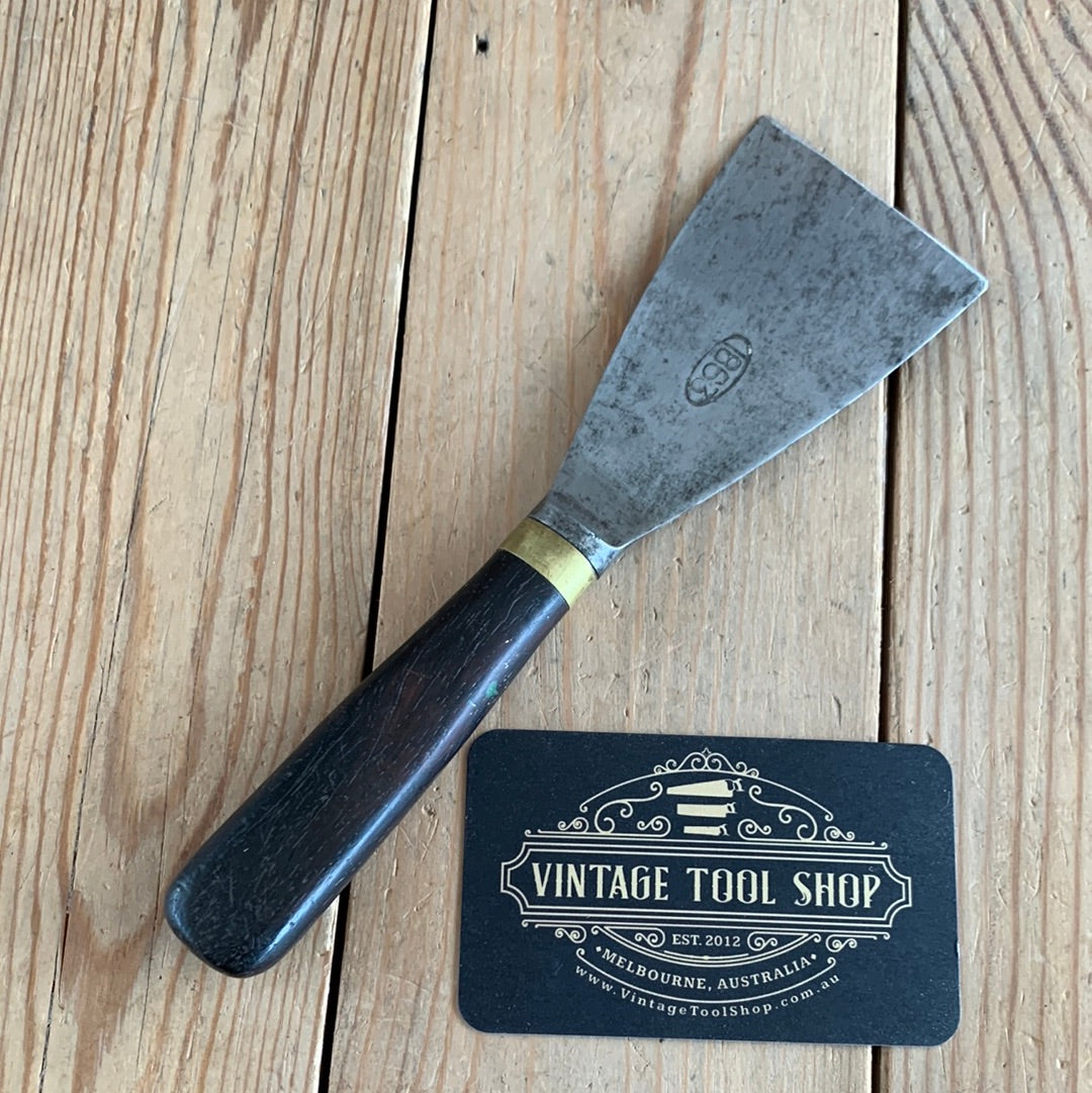 SOLD D1112 Vintage spring STEEL 1863 SPATULA Scraper with Rosewood handle