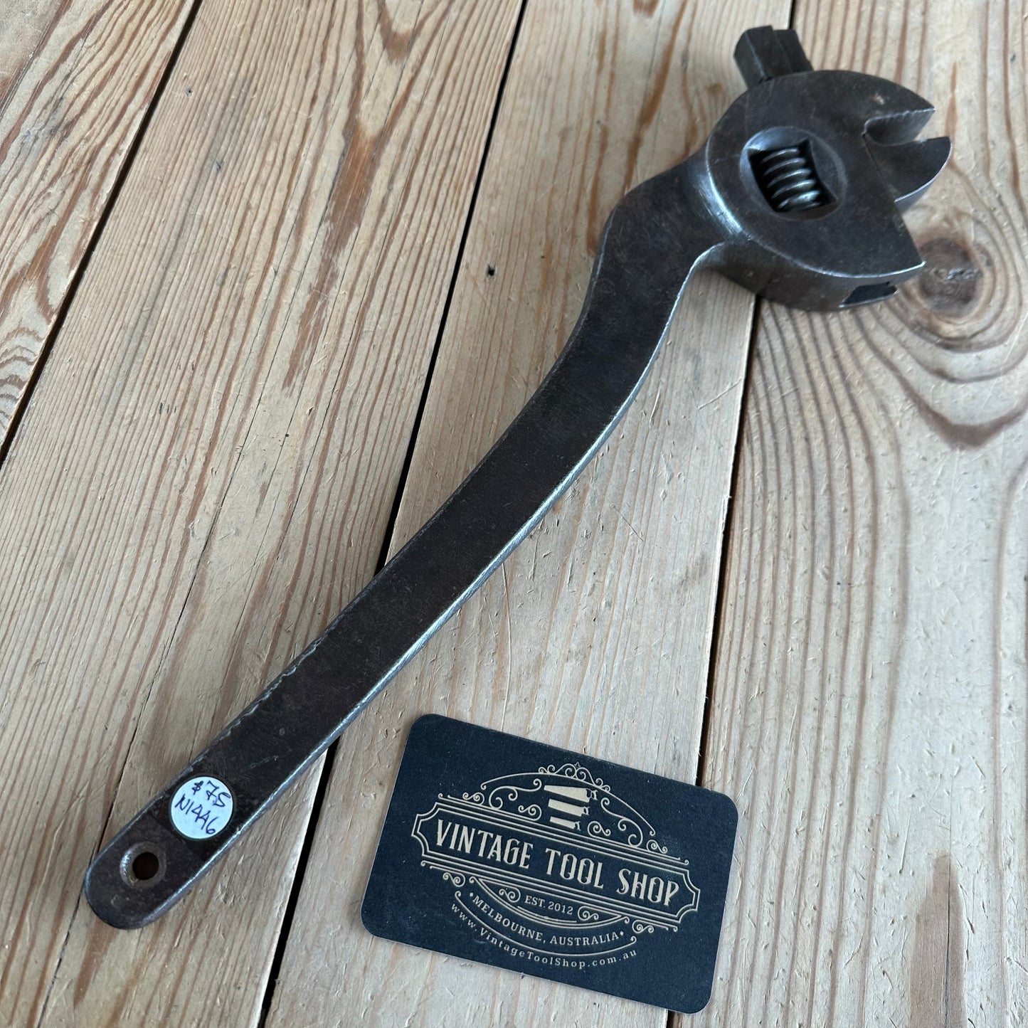 N1446 LARGE! 14” Vintage Adjustable “S” WRENCH
