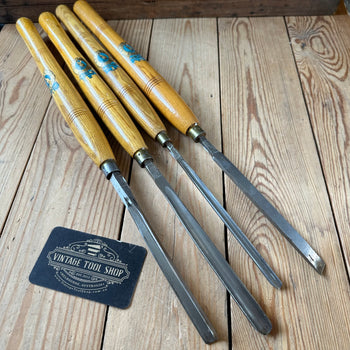 H2588 TIDY! Vintage 4 x Robert SORBY lathe turning CHISELS