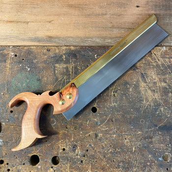 VHS200 LEFT HAND HERITAGE SAWS Custom 12” FITZROY model 14ppi rip DOVETAIL SAW with a SCARRED MYRTLE handle