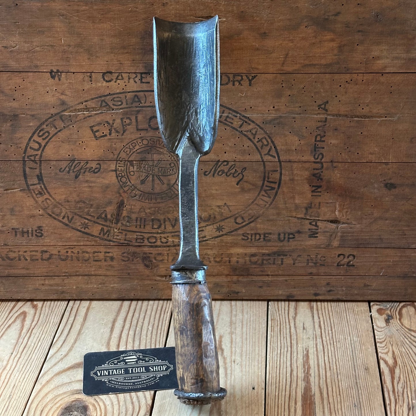 D1890 ANCIENT! Large Antique 60mm EUROPEAN GOUGE Carving CHISEL
