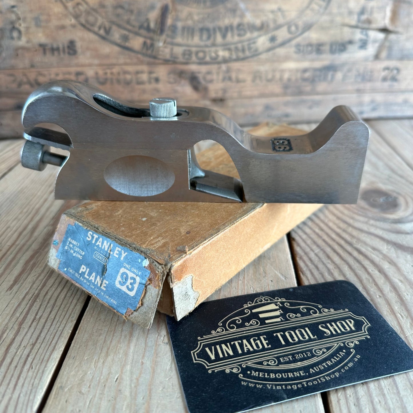 N1004 Vintage STANLEY USA No.93 Rabbet REBATE Shoulder PLANE IOB