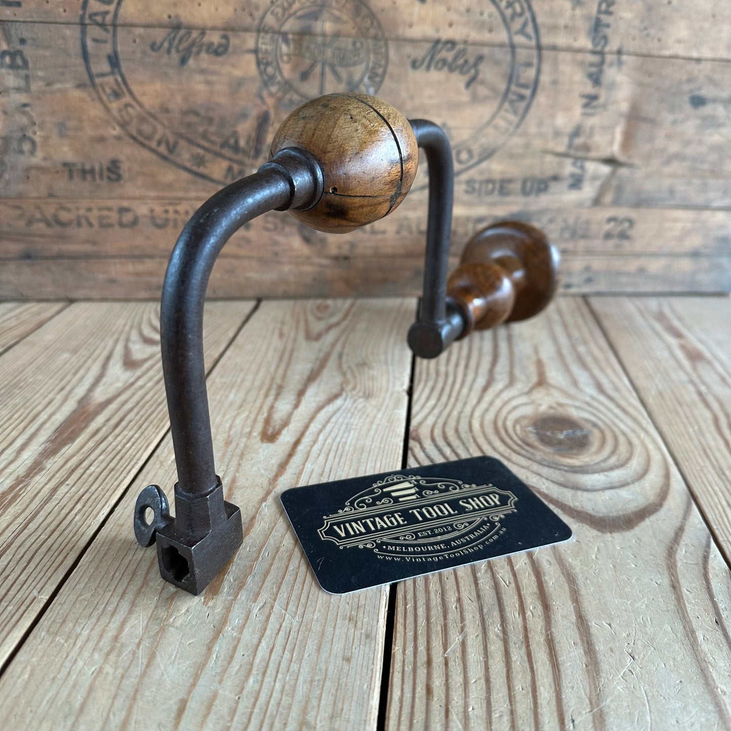 T9020 Antique FRENCH Early Style BRACE Ornate Handle Drill