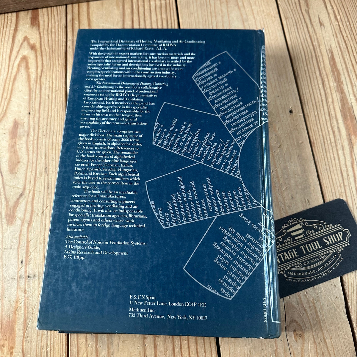 N2047 Vintage 1982 BOOK The INTERNATIONAL DICTIONARY of HEATING, VENTILATING and AIR CONDITIONING in 10 languages