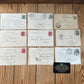 VD0-13 Vintage 9x ENGLISH POSTCARD series 1904-1908 stamps handwritten souvenir post cards junk journal diary collection