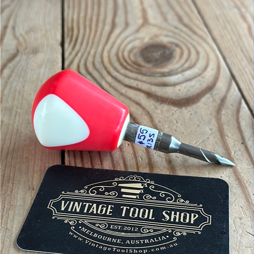 TR135 Repurposed Red/white “11” POOL BALL awl by Tony Ralph