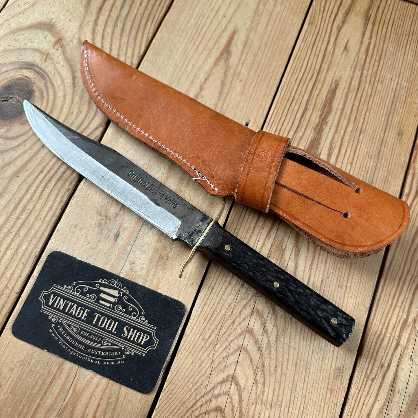 K60 Vintage Original German BOWIE KNIFE in leather sheath