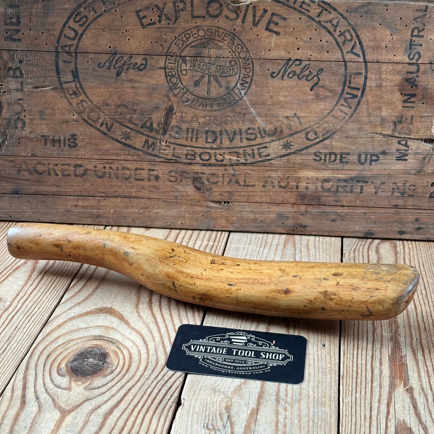 H2454 Vintage BOXWOOD Lead DRESSING STICK plumbers mallet by MONUMENT London