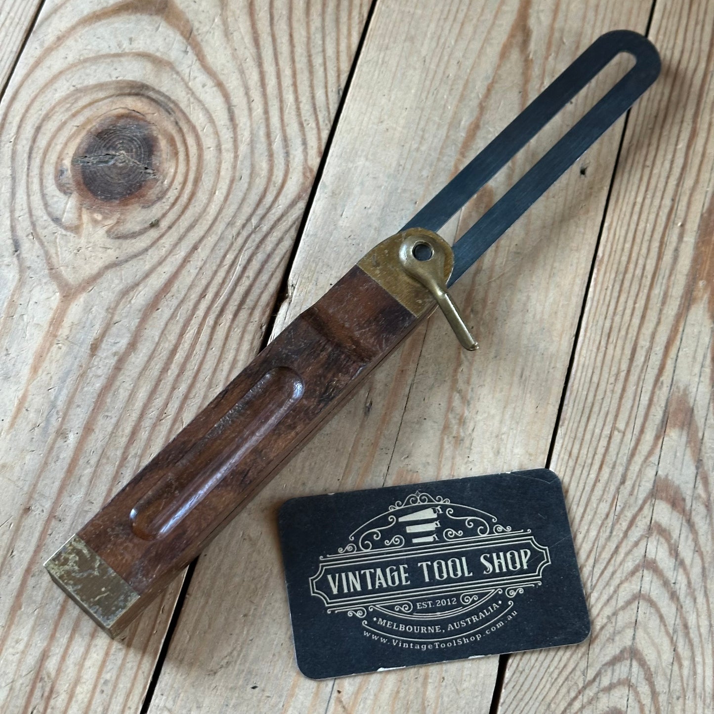 H2476 CLEAN! Vintage Rosewood & brass 10” BEVEL