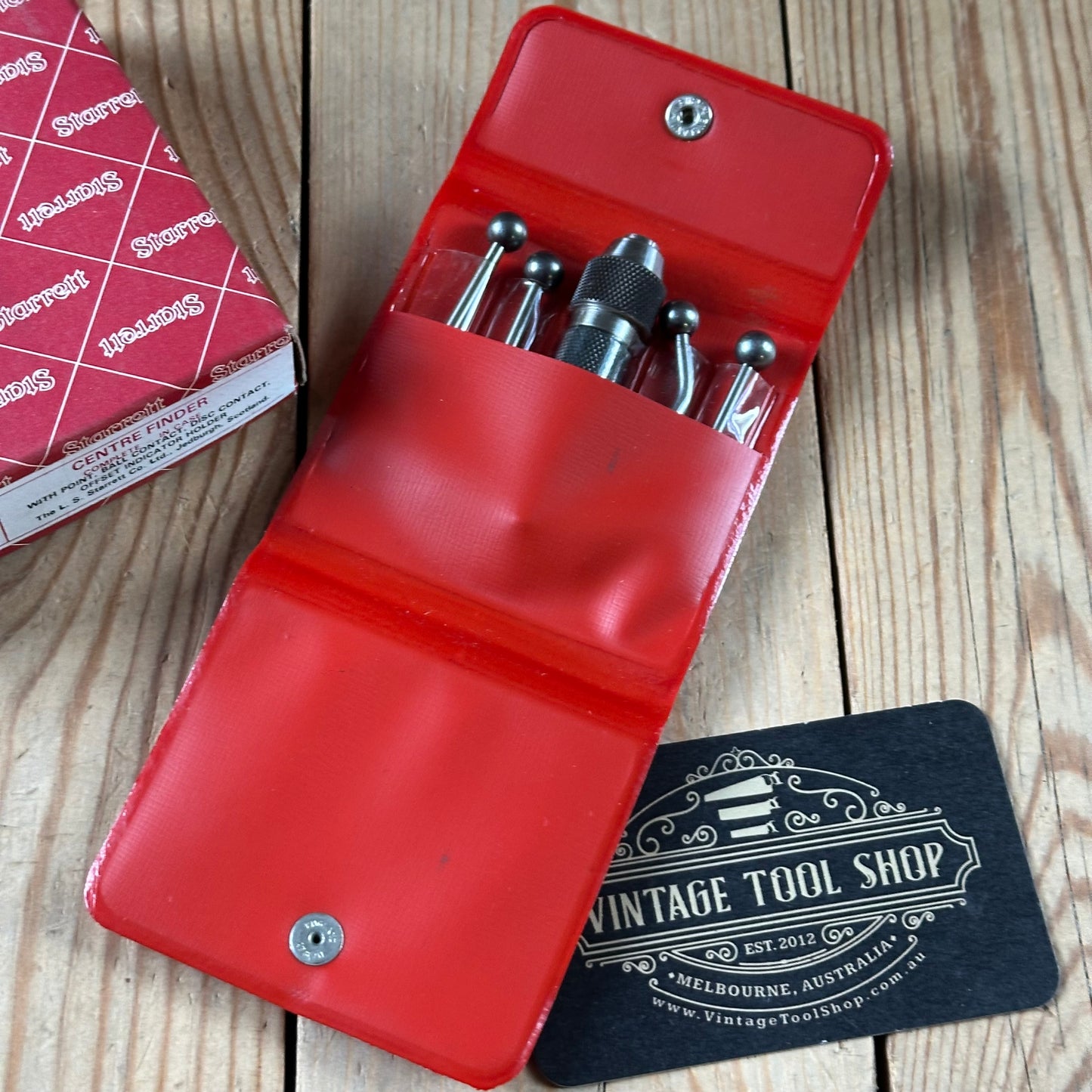 H2448 Vintage STARRETT USA No.828H Centre Finder “WIGGLER” set center IOB