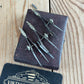 SOLD. H1954 Antique small fancy DRAFTING tools DRAWING SET in leather box & 1814 envelope-letter