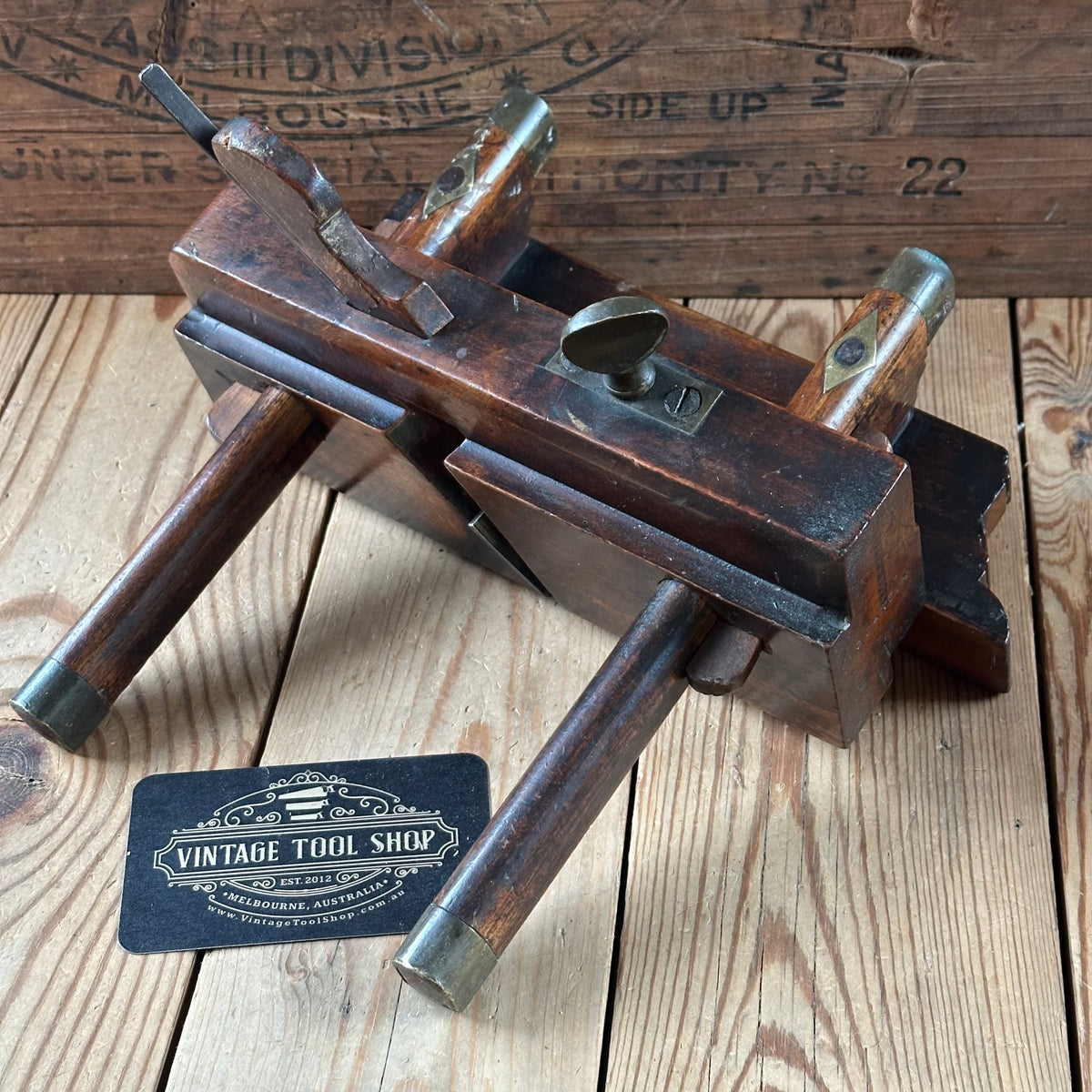 H2605 SCARCE! Antique GOUGH & BOWEN 1840-1855 DADO REBATE PLOUGH PLANE