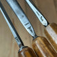 N1767 Vintage 3x DASTRA Germany carving chisel set V-GOUGE bent gouge