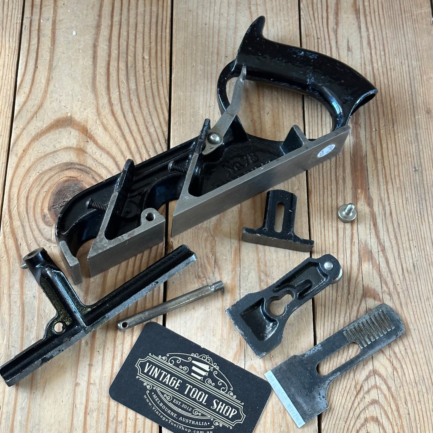 H2555 CLEAN! Vintage STANLEY England No.78 Duplex RABBET rebate plane
