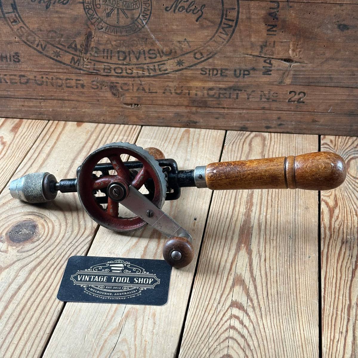 H2607 Vintage AHREMS Goodline German HELICAL GEAR Double Pinion DRILL