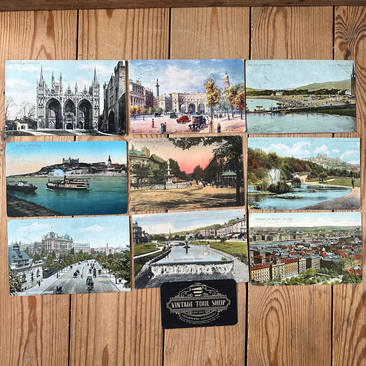 VD0-17 Vintage 9x Vienna etc EUROPEAN POSTCARD series 1905-1923 stamps handwritten souvenir post cards junk journal diary collection
