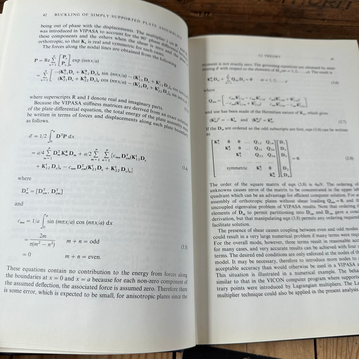 N2027 Vintage 1985 BOOK ASPECTS of the ANALYSIS of PLATE STRUCTURES edited by D.J.Dawe, R.W.Horsington, A.G.Kamtekar & G.H.Little