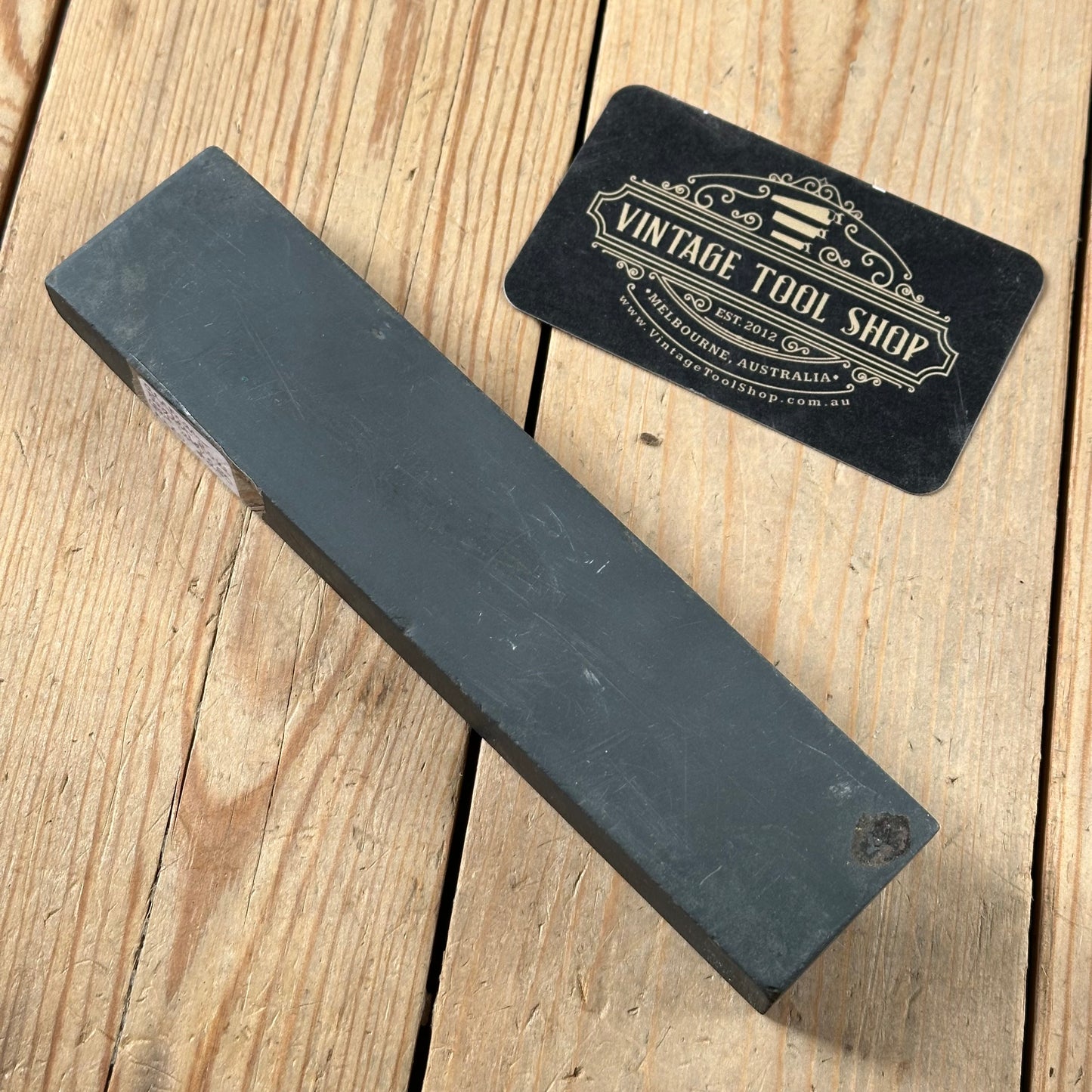 A380 Vintage LARGE German WATER HONE partial label BARBERS STONE Natural sharpening stone waterstone